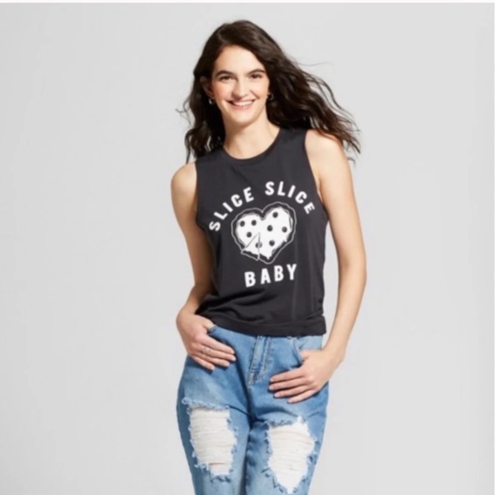 Fifth Sun Slice Slice Baby Black Tank Top
